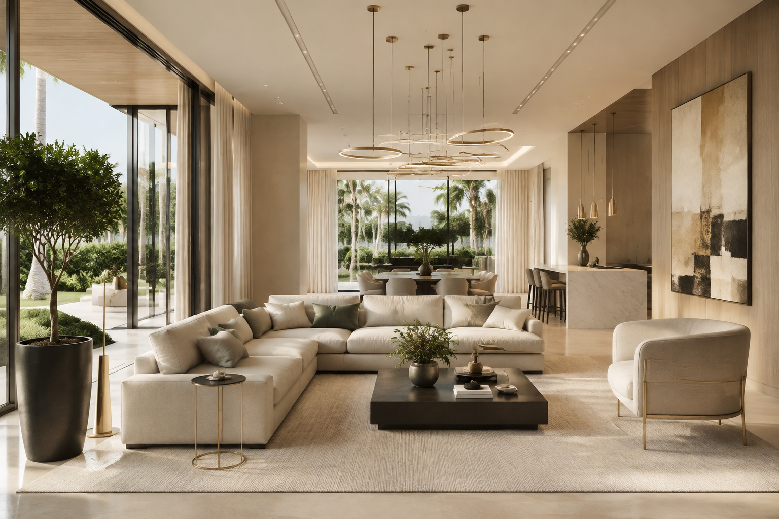 Interior contemporâneo com acabamento de alto padrão